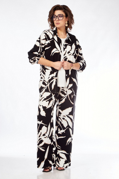 Блуза, брюки, топ VI ORO VR-1123 черный+белый - фото 7