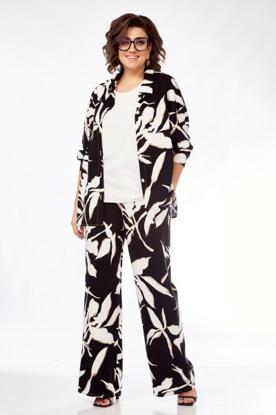 Блуза, брюки, топ VI ORO VR-1123 черный+белый - фото 1