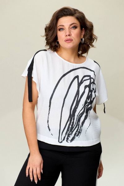 Блуза, брюки INVITE 6054 черный/белый - фото 2