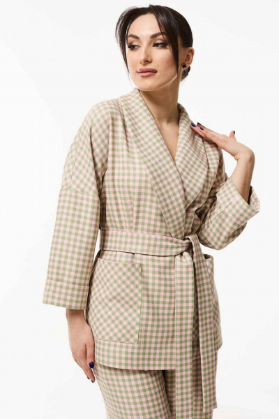 Джинсовое приталенное платье с рельефами и кокетками Mislana 1054 - фото 6