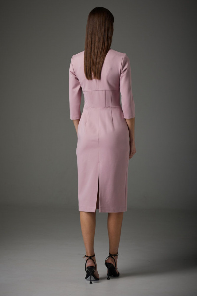 Платье приталенного силуэта из трикотажа с имитацией корсета N.O.W. 1386 - фото 2