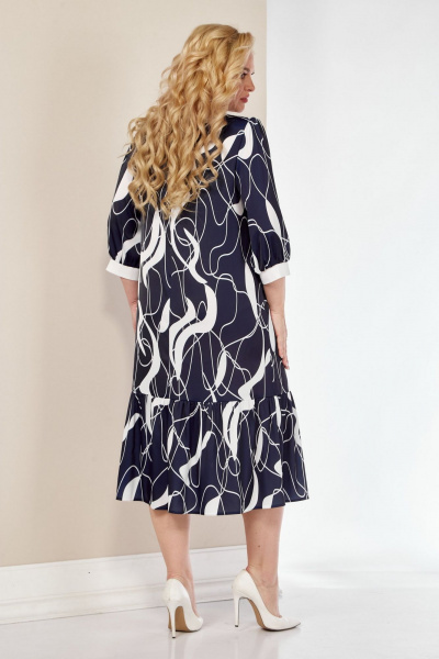 Платье из вискозы с вставкой молочной планки и валаном LIMO GOLD 104 - фото 7