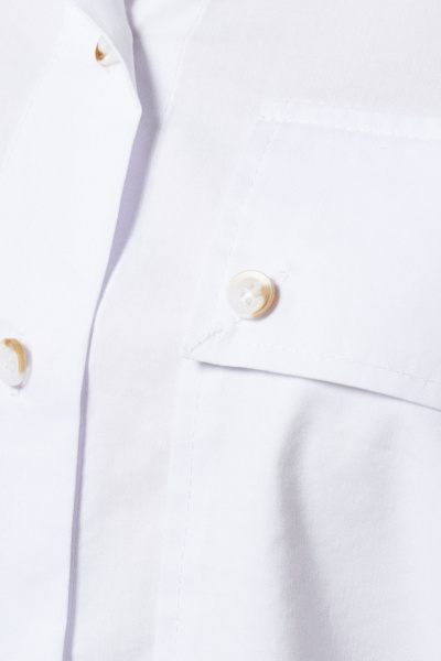 Блуза прямого кроя из хлопка с накладными карманами Панда 172240w белый - фото 3