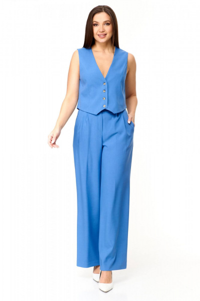 Трикотажный деловой костюм 3 предмета: жакет, брюки, жилет Надин-Н 2143 /3 - фото 4