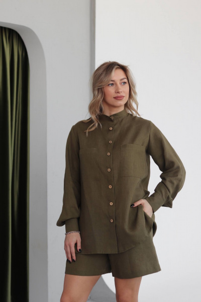 Рубашка SK Brand SK7158 хаки - фото 2