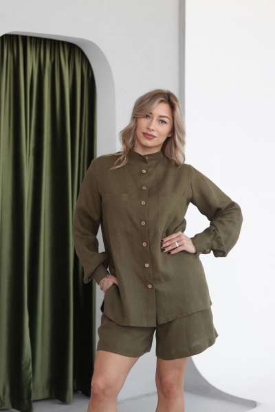 Рубашка SK Brand SK7158 хаки - фото 1