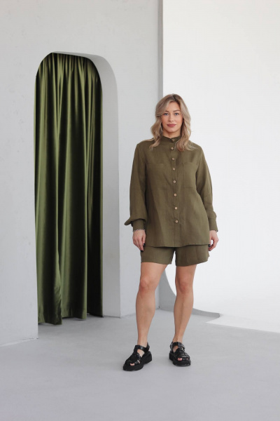 Рубашка SK Brand SK7158 хаки - фото 3