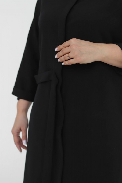 Платье-рубашка прямого кроя на пуговицах SK Brand SK7175 черный - фото 8