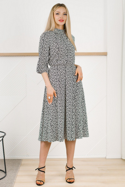 Платье MONA STYLE 22002 бело-черный - фото 1