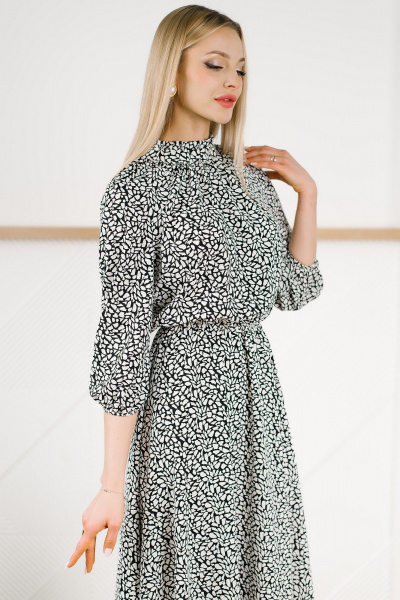 Платье MONA STYLE 22002 бело-черный - фото 7