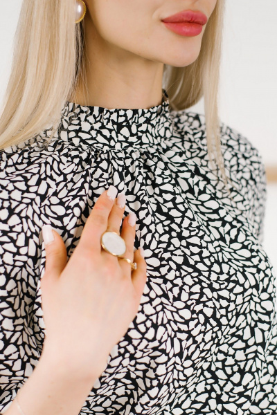 Платье MONA STYLE 22002 бело-черный - фото 5