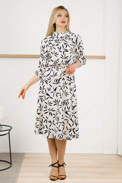 Платье MONA STYLE 22002 черные_цветы - фото 1