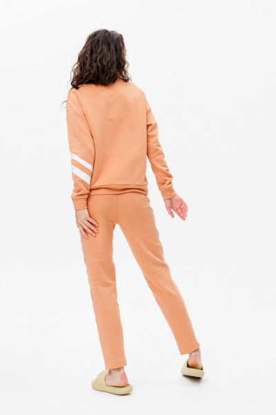 Костюм-серий из трикотажа и хлопка с полосками FAMA F01-0203 терракотовый - фото 7
