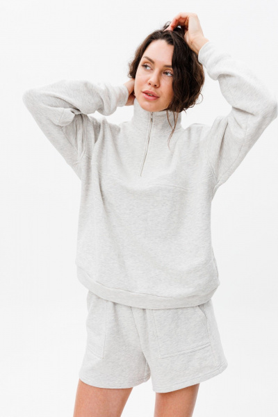 Мягкий костюм из трикотажа при Oversize и карманах FAMA F02-03 меланж - фото 5