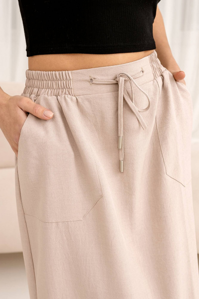 Юбка летняя из текстиля с мягким поясом Romgil 132ЛЛТК розовый_жемчуг - фото 4