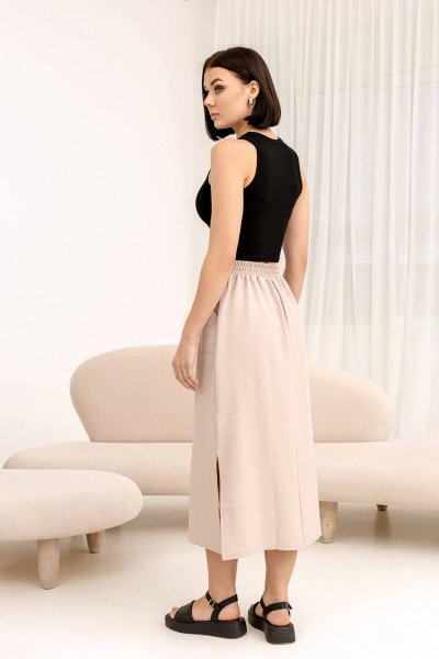Юбка летняя из текстиля с мягким поясом Romgil 132ЛЛТК розовый_жемчуг - фото 2