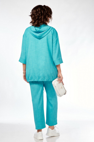Костюм 3-ка из вискозы на каждый день летний VI ORO VR-1128 бирюза - фото 14