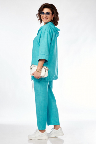 Костюм 3-ка из вискозы на каждый день летний VI ORO VR-1128 бирюза - фото 13