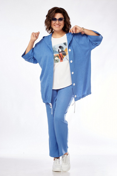 Костюм 3-ка из вискозы на каждый день летний VI ORO VR-1128 деним - фото 13