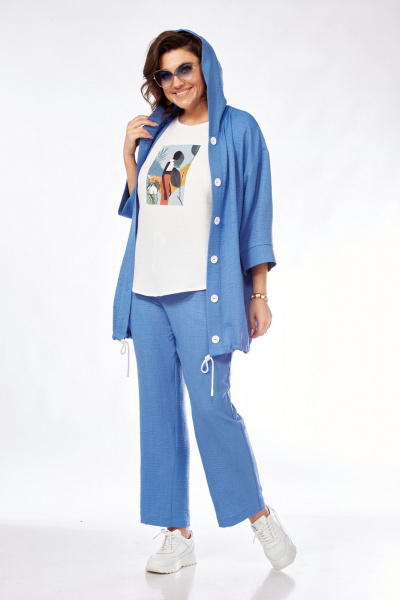 Костюм 3-ка из вискозы на каждый день летний VI ORO VR-1128 деним - фото 12