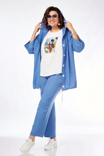 Костюм 3-ка из вискозы на каждый день летний VI ORO VR-1128 деним - фото 11