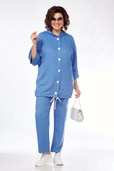 Костюм 3-ка из вискозы на каждый день летний VI ORO VR-1128 деним - фото 7