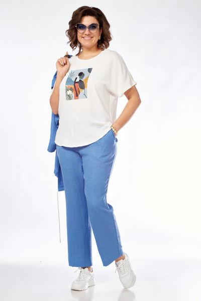 Костюм 3-ка из вискозы на каждый день летний VI ORO VR-1128 деним - фото 2