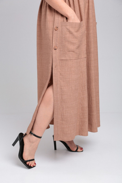 Платье ANASTASIA MAK 1173 коричневый - фото 7