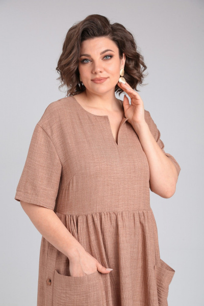 Платье ANASTASIA MAK 1173 коричневый - фото 4