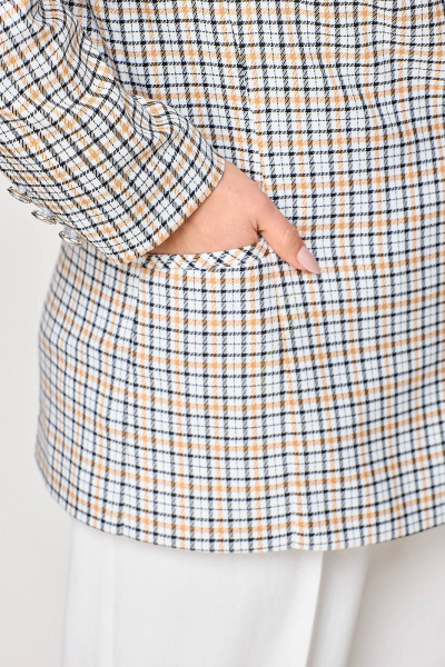 Женский белый костюм жакет и брюки с рельефами Algranda А3979-2 - фото 8