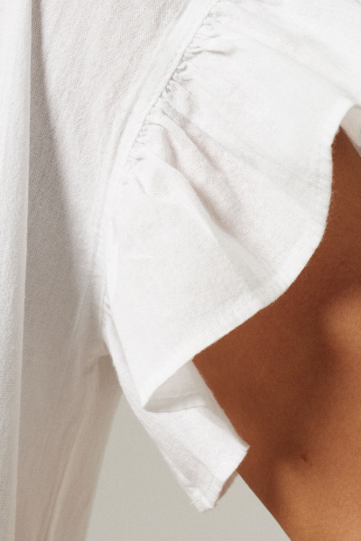 Платье из хлопка с короткими рукавами и нижним слоем из вискозы Панда 182190w белый - фото 3