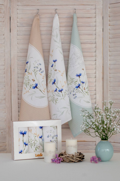 Полотенце хлопковое набор ВАСИЛЬКИ 3 шт Listelle 414001 - фото 1