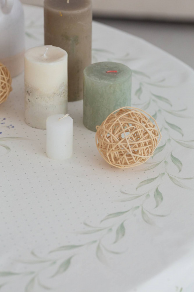 Овальная скатерть из хлопка с васильковым рисунком и защитной пропиткой Listelle 514002 - фото 6