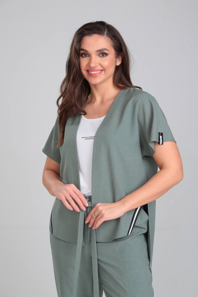 Брюки, накидка, топ Karina deLux M-1098/1 олива - фото 5