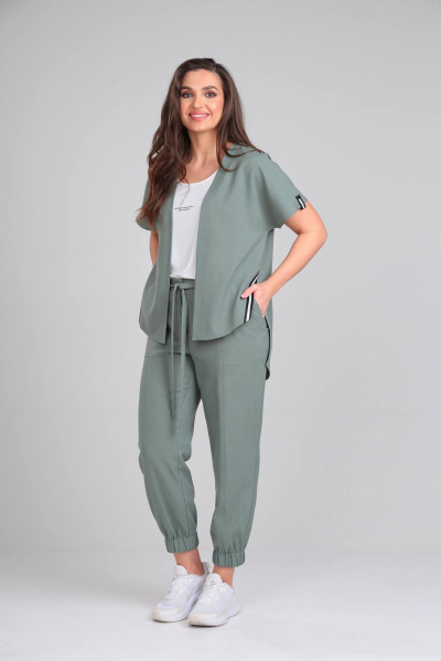 Брюки, накидка, топ Karina deLux M-1098/1 олива - фото 1