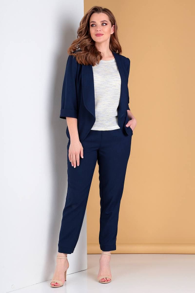 Брюки, жакет, майка Liona Style 755 темно-синий - фото 1