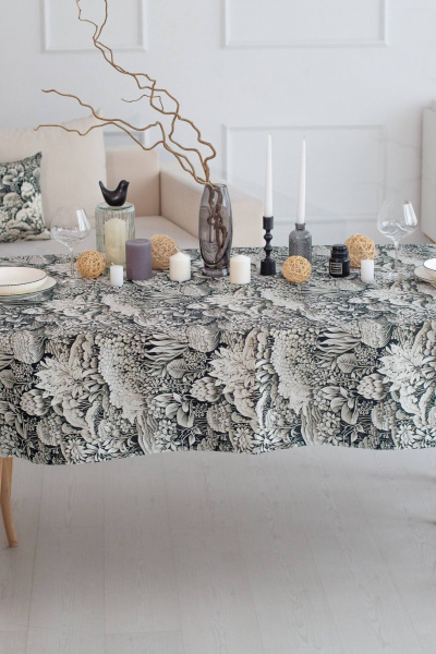 Прямоугольная скатерть с цветочным рисунком и водоотталкивающей пропиткой Listelle 514808 - фото 1