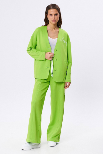 Брюки, кардиган KaVaRi 8018.3 салатовый - фото 3