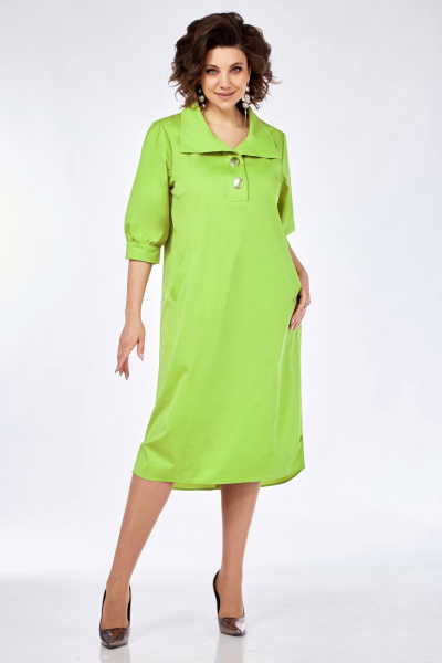Платье баллон полуприлегающего силуэта с карманами и пуговицами Matini 3.1753 яблоко - фото 10