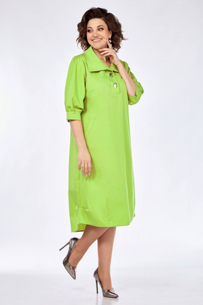 Платье баллон полуприлегающего силуэта с карманами и пуговицами Matini 3.1753 яблоко - фото 9