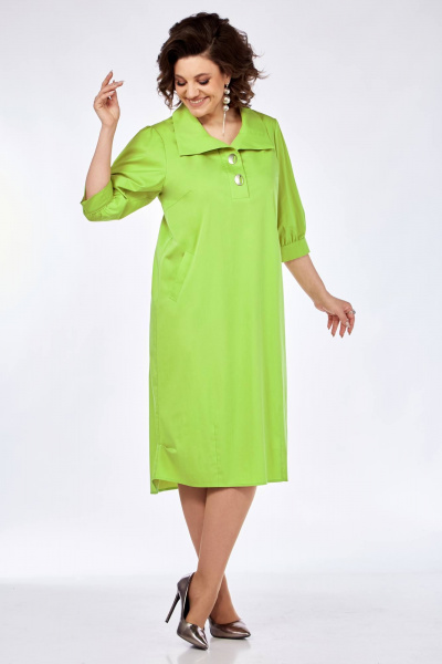 Платье баллон полуприлегающего силуэта с карманами и пуговицами Matini 3.1753 яблоко - фото 6