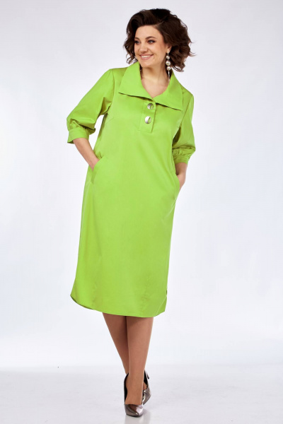 Платье баллон полуприлегающего силуэта с карманами и пуговицами Matini 3.1753 яблоко - фото 5