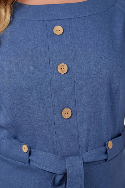 Платье в стиле летнего льна с рельефами и поясом Algranda А3981-с - фото 3