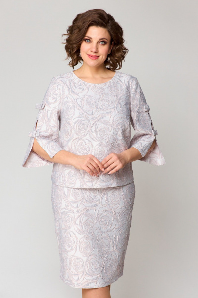 Платье Pocherk 1-029 серебро - фото 11