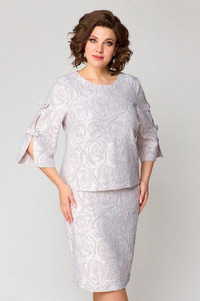 Платье Pocherk 1-029 серебро - фото 8