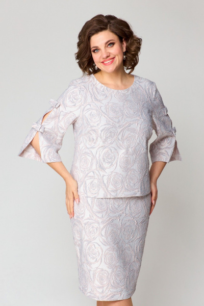 Платье Pocherk 1-029 серебро - фото 7