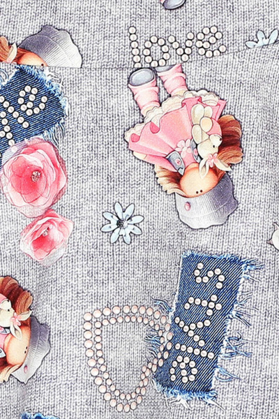 Демисезонная юбка колокол из трикотажа с рисунками Bell Bimbo 192081 набивной3 - фото 4