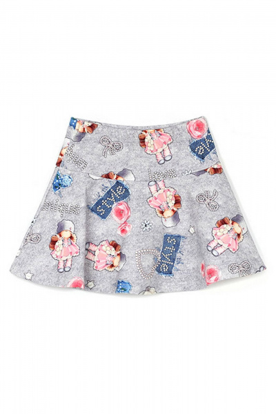 Демисезонная юбка колокол из трикотажа с рисунками Bell Bimbo 192081 набивной3 - фото 3