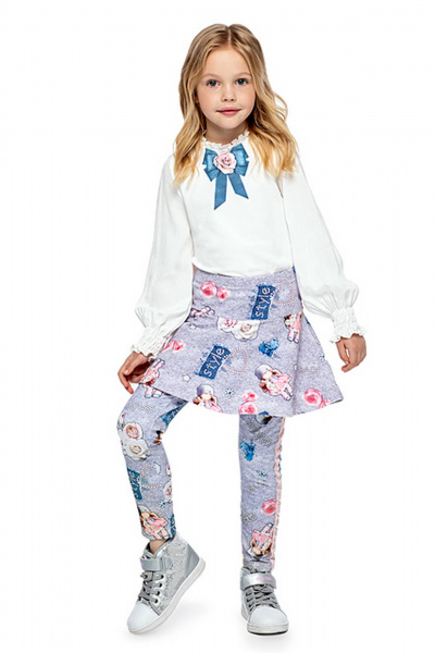 Демисезонная юбка колокол из трикотажа с рисунками Bell Bimbo 192081 набивной3 - фото 1