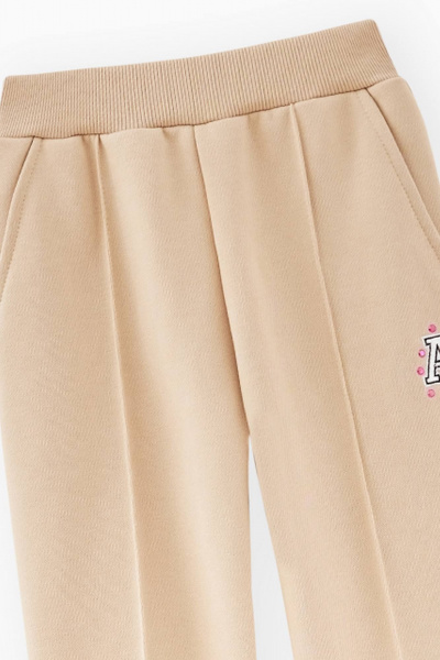 Бежевые брюки-джоггеры из трикотажа для девочки Bell Bimbo 222048 бежевый - фото 3
